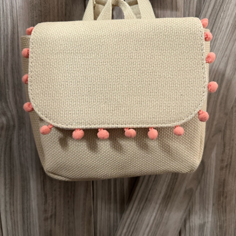 Cream and Pink Women's Backpack